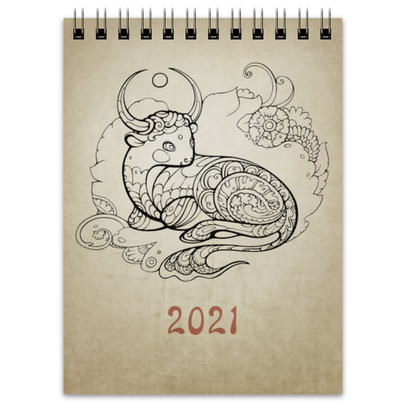Printio Блокнот Бычок 2021, символ года бычок малышок символ года 2021 авторская ручная работа бронза
