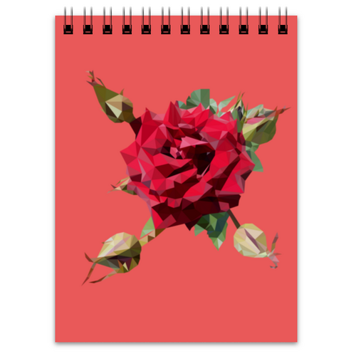 Заказать блокнот в Москве. Блокнот Rose Low Poly vector от natulia_hatulia@yahoo.com - готовые дизайны и нанесение принтов.