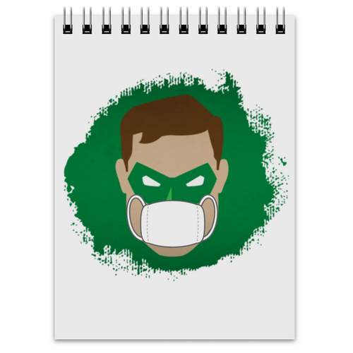 Заказать блокнот в Москве. Блокнот Зеленый фонарь (Коллекция: Герои носят маски) от GeekFox  - готовые дизайны и нанесение принтов.