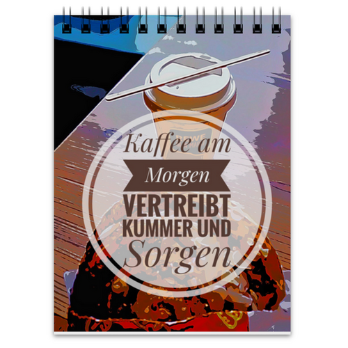 Заказать блокнот в Москве. Блокнот Kaffee am Morgen (Утренний кофе) от Лада Алексеева - готовые дизайны и нанесение принтов.