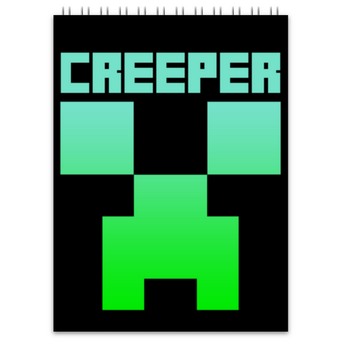 Заказать блокнот в Москве. Блокнот MINECRAFT CREEPER от vista12761@rambler.ru - готовые дизайны и нанесение принтов.