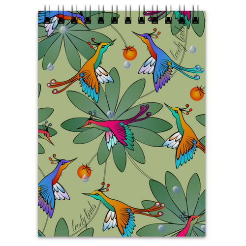Заказать блокнот в Москве. Блокнот LOVELY BIRDS от ELENA ZHARINOVA - готовые дизайны и нанесение принтов.