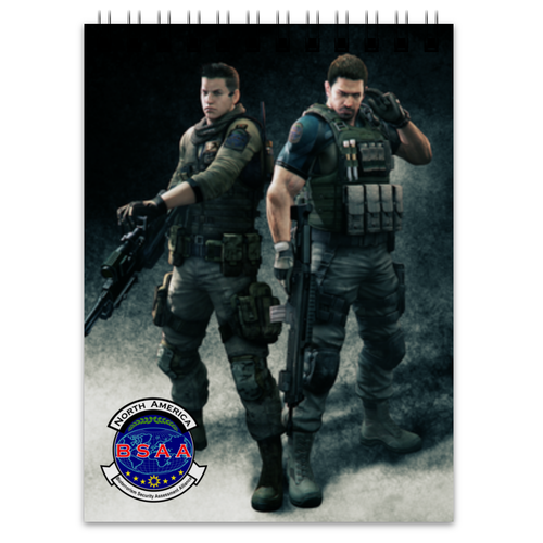 Заказать блокнот в Москве. Блокнот Resident Evil. BSAA от game-fan - готовые дизайны и нанесение принтов.