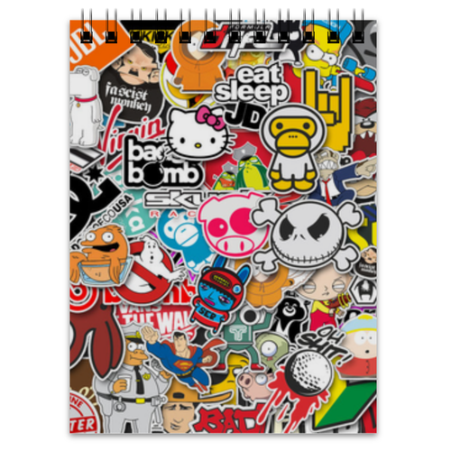 Заказать блокнот в Москве. Блокнот Sticker Bombing от jendr - готовые дизайны и нанесение принтов.