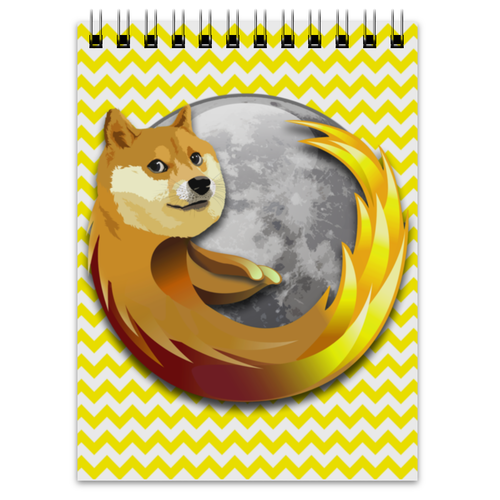 Заказать блокнот в Москве. Блокнот Doge Firefox от Jimmy Flash - готовые дизайны и нанесение принтов.