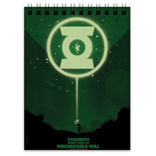 Заказать блокнот в Москве. Блокнот Green Lantern/Зеленый Фонарь  от crash - готовые дизайны и нанесение принтов.