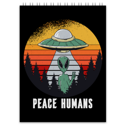 Заказать блокнот в Москве. Блокнот Peace Humans от Павел Павел - готовые дизайны и нанесение принтов.