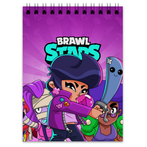 Заказать блокнот в Москве. Блокнот BRAWL STARS BIBI от geekbox - готовые дизайны и нанесение принтов.