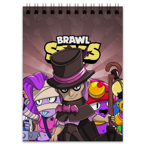 Заказать блокнот в Москве. Блокнот BRAWL STARS MORTIS от geekbox - готовые дизайны и нанесение принтов.