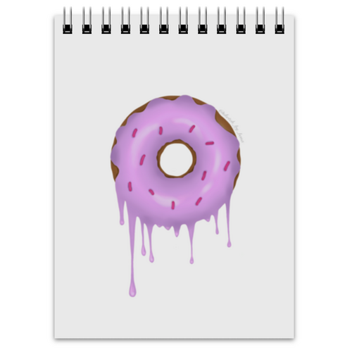 Заказать блокнот в Москве. Блокнот Фиолетовый пончик donut от Елена  - готовые дизайны и нанесение принтов.