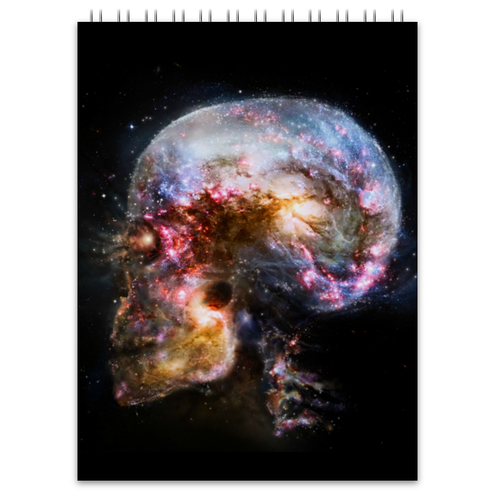 Заказать блокнот в Москве. Блокнот Universe skull от scoopysmith - готовые дизайны и нанесение принтов.