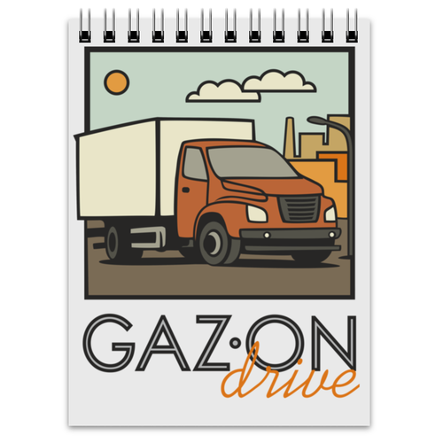 Заказать блокнот в Москве. Блокнот GAZon drive от Владимир Федин - готовые дизайны и нанесение принтов.