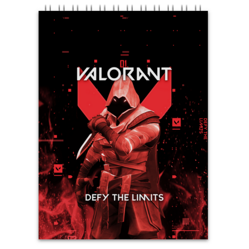 Заказать блокнот в Москве. Блокнот VALORANT OMEN  от geekbox - готовые дизайны и нанесение принтов.