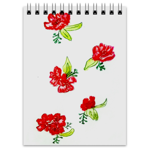Заказать блокнот в Москве. Блокнот Блокнот Красные цветы от mrs-snit@yandex.ru - готовые дизайны и нанесение принтов.