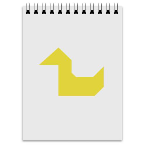 Заказать блокнот в Москве. Блокнот Жёлтая утка танграм от namormai@mail.ru - готовые дизайны и нанесение принтов.