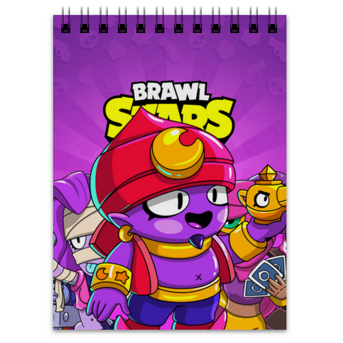 Заказать блокнот в Москве. Блокнот BRAWL STARS GENE от geekbox - готовые дизайны и нанесение принтов.