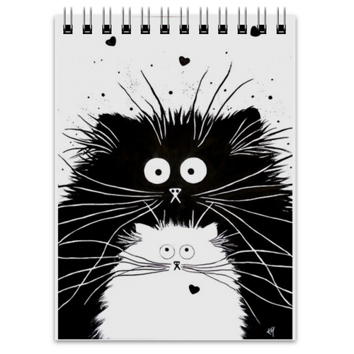 Заказать блокнот в Москве. Блокнот Кот и Кошка от Виктор Гришин - готовые дизайны и нанесение принтов.