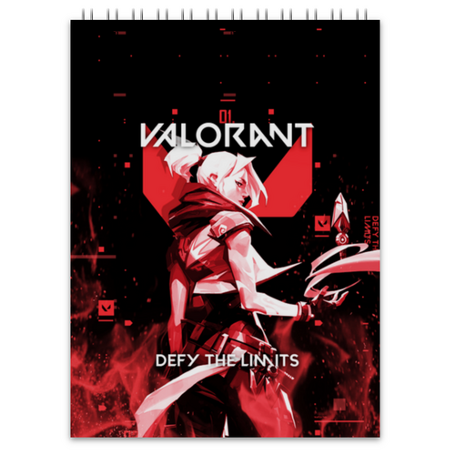 Заказать блокнот в Москве. Блокнот VALORANT JETT от geekbox - готовые дизайны и нанесение принтов.