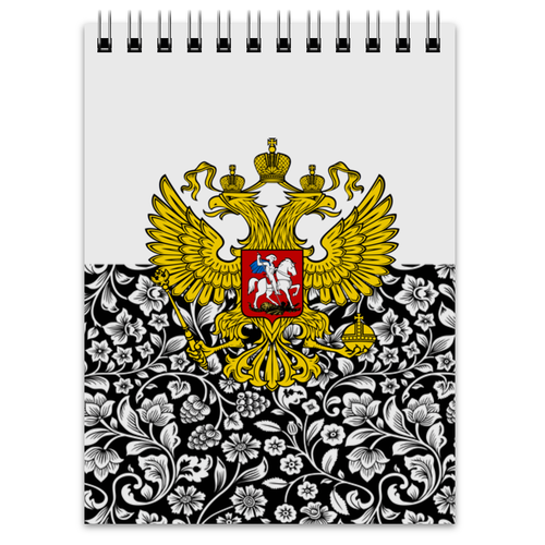 Заказать блокнот в Москве. Блокнот Цветы и герб от THE_NISE  - готовые дизайны и нанесение принтов.