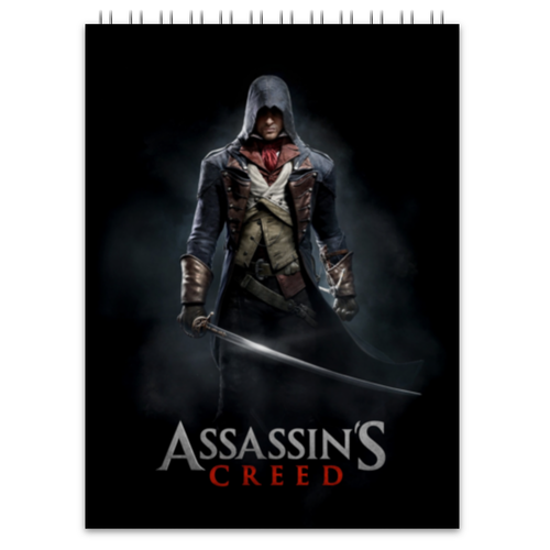 Заказать блокнот в Москве. Блокнот Assassins Creed (Unity Arno) от Аня Лукьянова - готовые дизайны и нанесение принтов.
