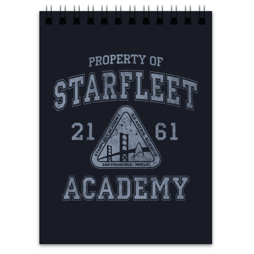 Заказать блокнот в Москве. Блокнот Starfleet Academy от geekbox - готовые дизайны и нанесение принтов.