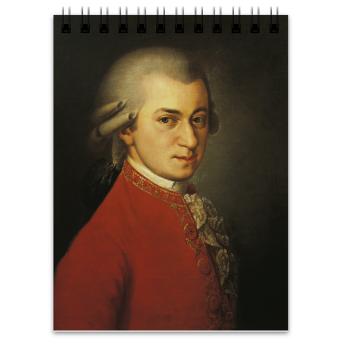Заказать блокнот в Москве. Блокнот Портрет Вольфганга Амадея Моцарта (кисти Крафт) от trend - готовые дизайны и нанесение принтов.