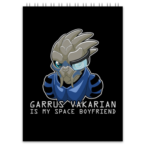 Заказать блокнот в Москве. Блокнот Mass Effect (Garrus Vakarian) от galaxy secret - готовые дизайны и нанесение принтов.