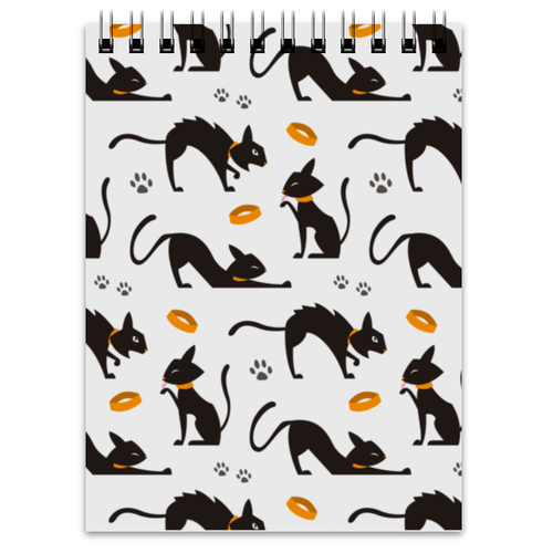 Заказать блокнот в Москве. Блокнот Чёрные кошки от BeliySlon - готовые дизайны и нанесение принтов.