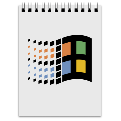 Заказать блокнот в Москве. Блокнот Windows 95 от Nalivaev - готовые дизайны и нанесение принтов.