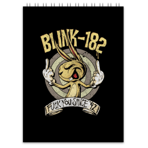 Заказать блокнот в Москве. Блокнот Blink-182 от geekbox - готовые дизайны и нанесение принтов.