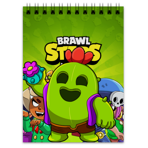 Заказать блокнот в Москве. Блокнот BRAWL STARS SPIKE от geekbox - готовые дизайны и нанесение принтов.