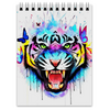 Заказать блокнот в Москве. Блокнот Краски тигр от THE_NISE  - готовые дизайны и нанесение принтов.