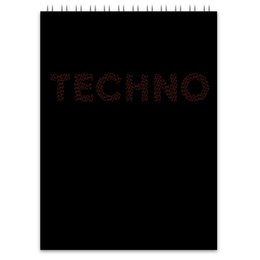 Заказать блокнот в Москве. Блокнот Techno red от cubik art  - готовые дизайны и нанесение принтов.