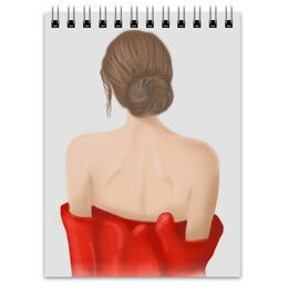 Заказать блокнот в Москве. Блокнот Девушка в красном от churikova.art1@yandex.ru - готовые дизайны и нанесение принтов.