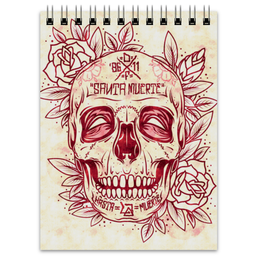 Заказать блокнот в Москве. Блокнот Santa Muerte skull от scoopysmith - готовые дизайны и нанесение принтов.