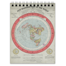 Заказать блокнот в Москве. Блокнот Карта Плоской Земли от Кирилл Шатилов - готовые дизайны и нанесение принтов.