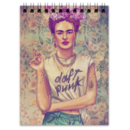 Заказать блокнот в Москве. Блокнот Frida Kahlo rocking Daft Punk от Just kidding - готовые дизайны и нанесение принтов.