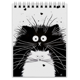 Заказать блокнот в Москве. Блокнот Кот и Кошка от Виктор Гришин - готовые дизайны и нанесение принтов.