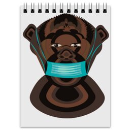 Заказать блокнот в Москве. Блокнот  Шимпанзе в маске от Stil na yarkosti - готовые дизайны и нанесение принтов.