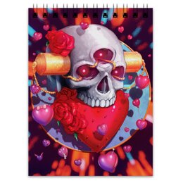 Заказать блокнот в Москве. Блокнот Heart Skull от Дана Столыпина - готовые дизайны и нанесение принтов.