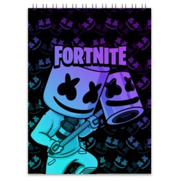 Заказать блокнот в Москве. Блокнот Fortnite, Marshmello от geekbox - готовые дизайны и нанесение принтов.