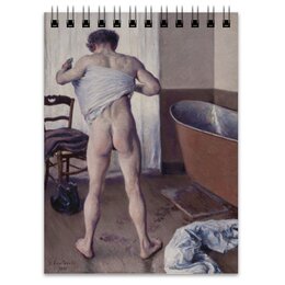 Заказать блокнот в Москве. Блокнот Мужчина в ванной (картина Кайботта) от trend - готовые дизайны и нанесение принтов.