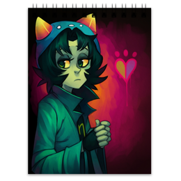 Заказать блокнот в Москве. Блокнот Homestuck Nepeta от gamzee - готовые дизайны и нанесение принтов.