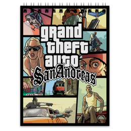 Заказать блокнот в Москве. Блокнот Grand Theft Auto San Andreas от Nalivaev - готовые дизайны и нанесение принтов.