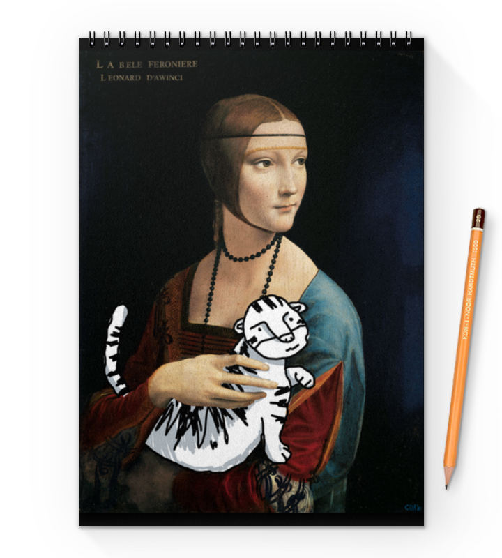 Printio Блокнот на пружине А4 «дама с тигром»