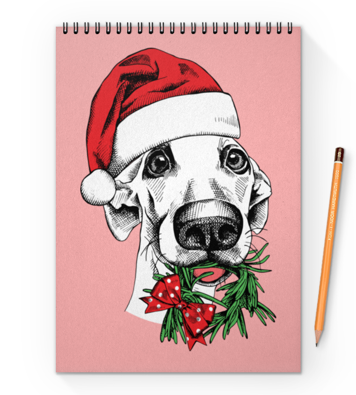 Printio Блокнот на пружине А4 Новогодний printio тетрадь на пружине собаки символ года 2018