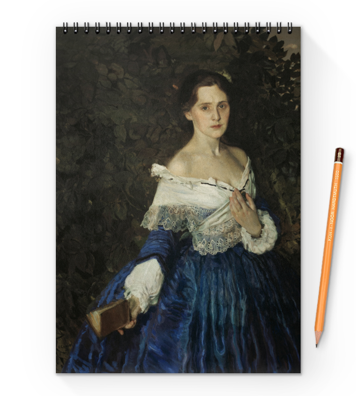 Printio Блокнот на пружине А4 Дама в голубом (картина сомова)