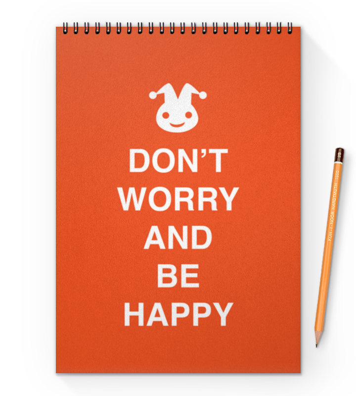 Printio Блокнот на пружине А4 Don't worry and be happy printio блокнот на пружине а4 keep calm and yoga on