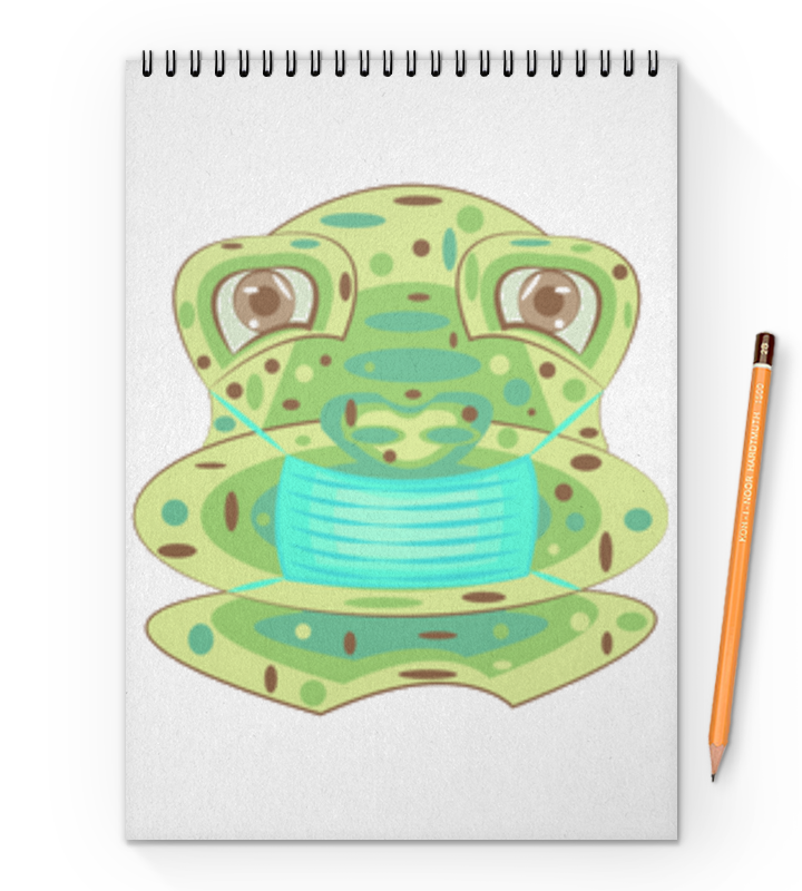 Printio Блокнот на пружине А4 Жаба в маске printio блокнот жаба в маске