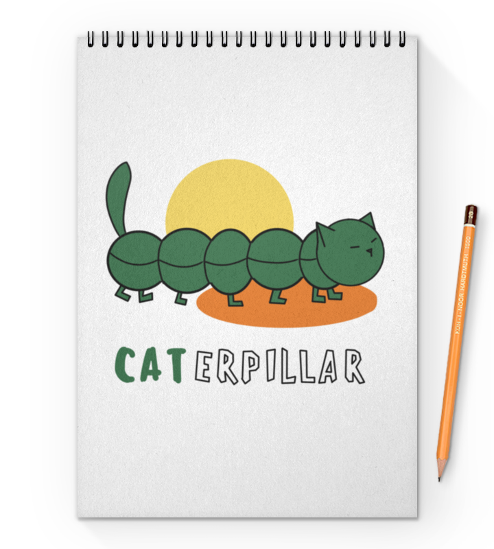 Printio Блокнот на пружине А4 Caterpillar (гусеница)